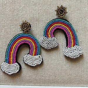 Rainbow Beaded Earrings